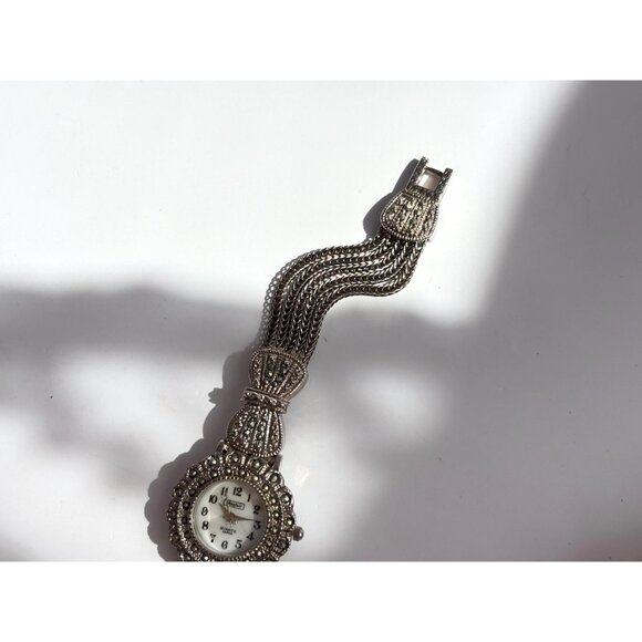 Art Deco Mayfair Silver T Stretch Ladies Vintage Wristwatch - 25mm - WORKS! - Picture 4 of 11